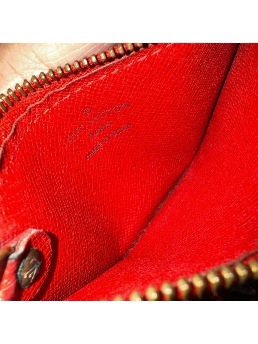 Louis Vuitton Red Epi Leather Pochette Cles